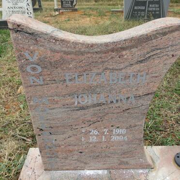 MOLLENDORF Elizabeth Johanna, von 1910-2004