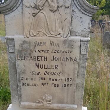 MULLER Elizabeth Johanna nee CRONJE 1871-1927