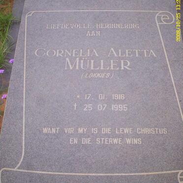 MULLER Cornelia Aletta 1916-1995