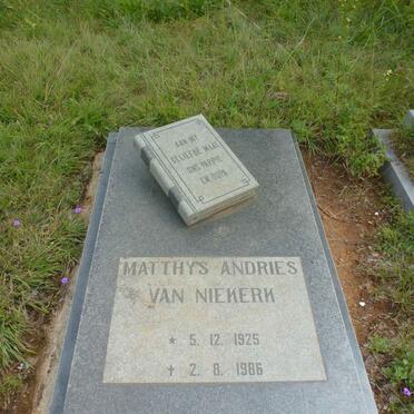 NIEKERK Matthys Andries, van 1925-1986
