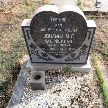 NIEKERK Johanna M.C., van nee KLEYNHANS 1902-1973