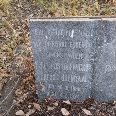 ODENDAAL Phillipus Lodewickus Theunis 1888-19?4