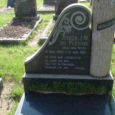 PLESSIS Pieter Arnoldus, du 1901-1971 & Judith J.M. VAN WYK 1903-1961 _1