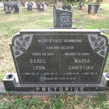 PRETORIUS Sarel Leon 1936-2001 & Maria Christina 1936-1997