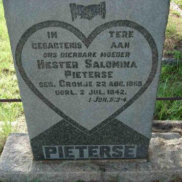 PIETERSE Hester Salomina nee CRONJE 1865-1942