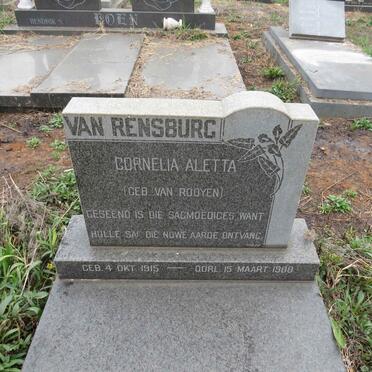 RENSBURG Cornelia Aletta, van nee VAN ROOYEN 1915-1988