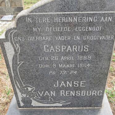 RENSBURG Casparus, Janse van 1889-1964