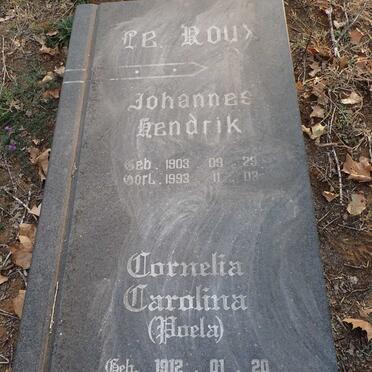 ROUX Johannes Hendrik, le 1903-1993 & Cornelia Carolina 1912-2003