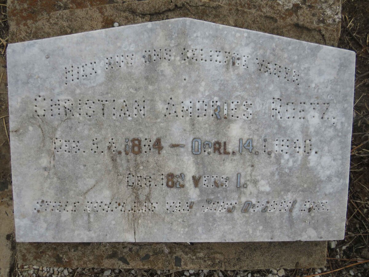 ROETZ Christian Andries 1864-1940 