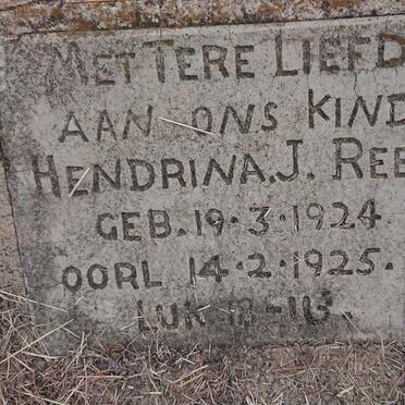 REED Hendrina J. 1924-1925