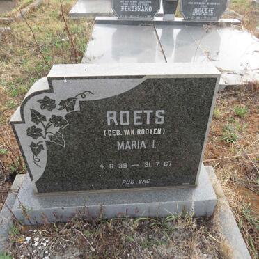 ROETS Maria I. nee VAN ROOYEN 1939-1967