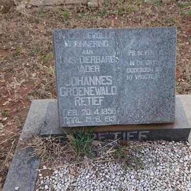 RETIEF Johannes Groenewald 1856-1951