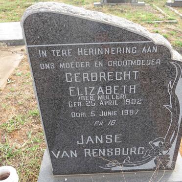 RENSBURG Gerbrecht Elizabeth, Janse van nee MULLER 1902-1987