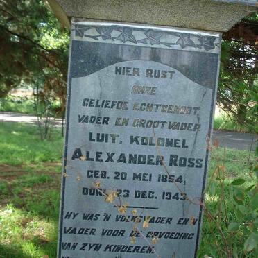 ROSS Alexander 1854-1943