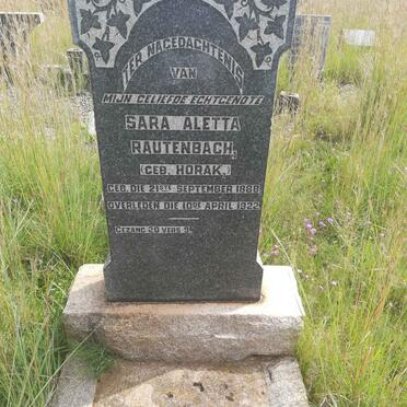 RAUTENBACH Sara Aletta nee HORAK 1888-1922