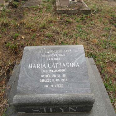 STEYN Maria Catharina nee WILLIAMSON 1901-1994