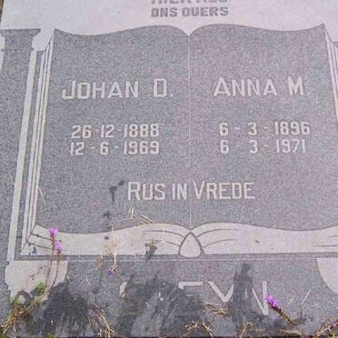 STEYN Johan D. 1888-1969 &amp; Anna M. 1896-1971