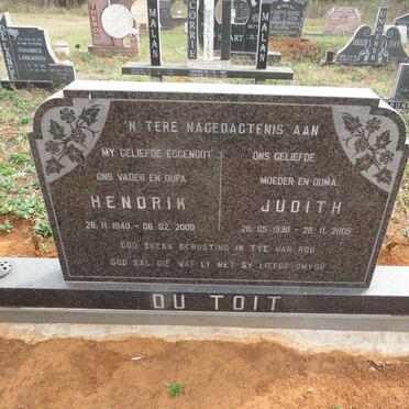 TOIT Hendrik, du 1940-2000 & Judith 1930-2005