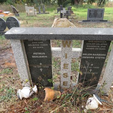 WIESE Petrus Benjamin 1930- & Helen-Barbara STEYN 1930-2010