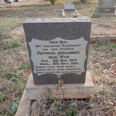 WYK Petrus Johannes, van 1917-1951