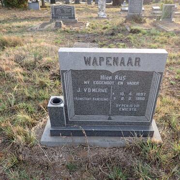 WAPENAAR J. v.d. Merwe 1897-1950