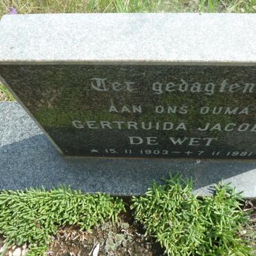 WET Gertruida Jacoba, de 1903-1981