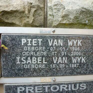 WYK Piet, van 1946-2006 &amp; Isabel 1947-