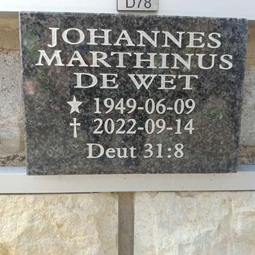 WET Johannes Marthinus, de 1949-2022