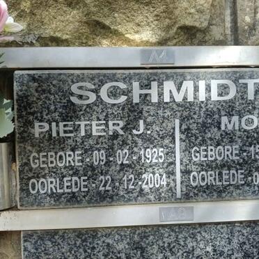 SCHMIDT Pieter J. 1925-2004 & Mona 1927-2023