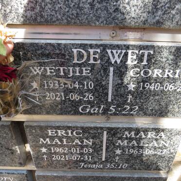 WET Wetjie, de 1933-2021 &amp; Corrie 1940-