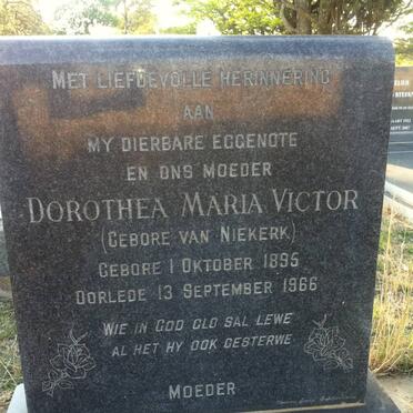 VICTOR Dorothea Maria nee VAN NIEKERK 1895-1966