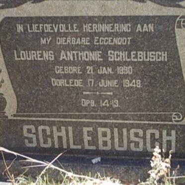 SCHLEBUSCH Lourens Anthonie 1890-1948