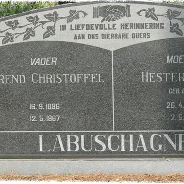LABUSCHAGNE Barend Christoffel 1896-1967 &amp; Hester Maria LINDE 1898-1987