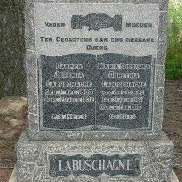 LABUSCHAGNE Casper Jeremia 1858-1932 &amp; Maria Susanna Dorothea VAN GREUNING 1861-1952