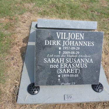 VILJOEN Dirk Johannes 1957-2009 &amp; Sarah Susanna ERASMUS 1959-