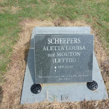 SCHEEPERS Aletta Louisa nee MOUTON 1935-