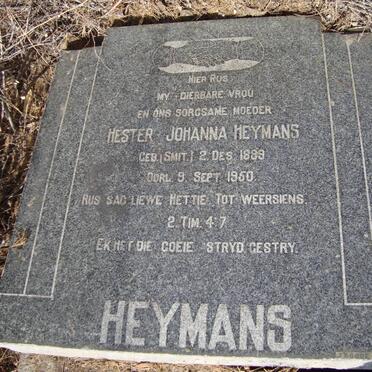 HEYMANS Hester Johanna nee SMIT 1889-1950