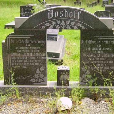 BOSHOFF Samuel Jacobus Odendaal 1894-1969 &amp; Margaretha Christina VAN WYK 1901-1979
