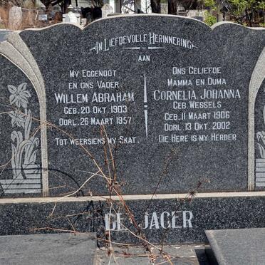 JAGER Willem Abraham, de 1903-1957 &amp; Cornelia Johanna WESSELS 1906-2002