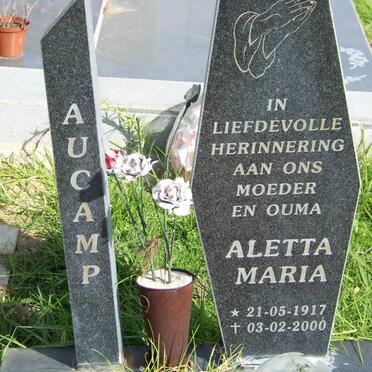 AUCAMP Aletta Maria 1917-2000