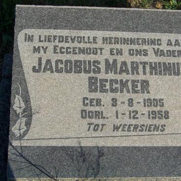BECKER Jacobus Marthinus 1905-1958