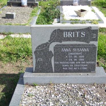 BRITS Anna Susanna nee UNDERHAY 1906-1993
