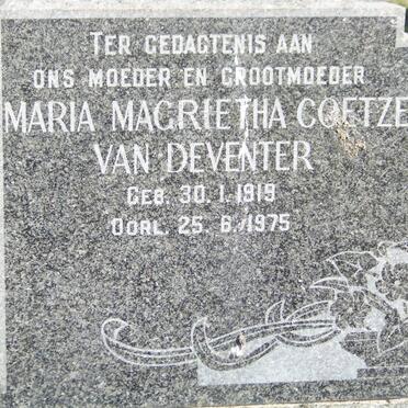 DEVENTER Maria Magrietha Coetzer, van 1919-1975