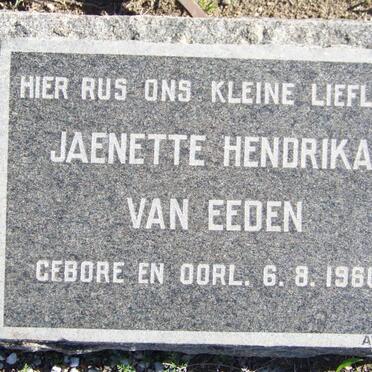 EEDEN Jaenette Hendrika, van 1960-1960