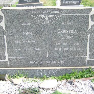 GUY John 1870-1946 &amp; Christina Gesina 1876-1962