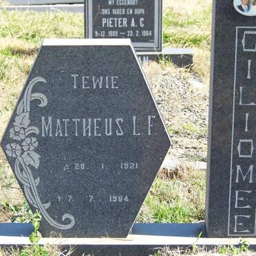 GILIOMEE Mattheus L.F. 1921-1984 &amp; Elsie P. 1930-