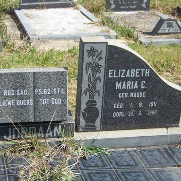 JORDAAN Elizabeth Maria C. nee NAUDE 1911-1998