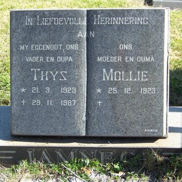 JAMNECK Thys 1923-1987 &amp; Mollie 1923-
