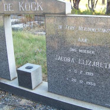 KOCK Jacoba Elizabeth, de 1919-1958