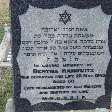 KANOWITZ Bertha -1943